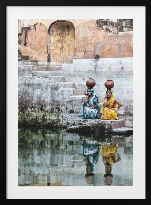 Stepwell Reflections Framed Art Modern Wall Decor