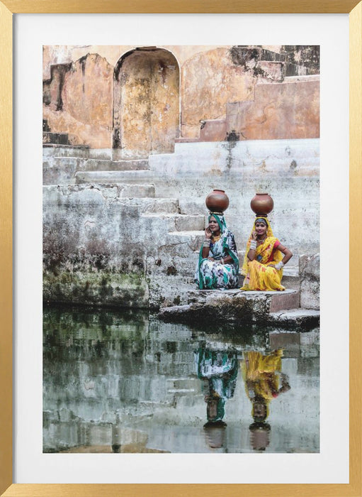 Stepwell Reflections Framed Art Modern Wall Decor