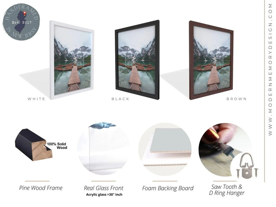 16x16 White Picture Frame For 16 x 16 Poster, Art & Photo Picture Frame Store New Jersey