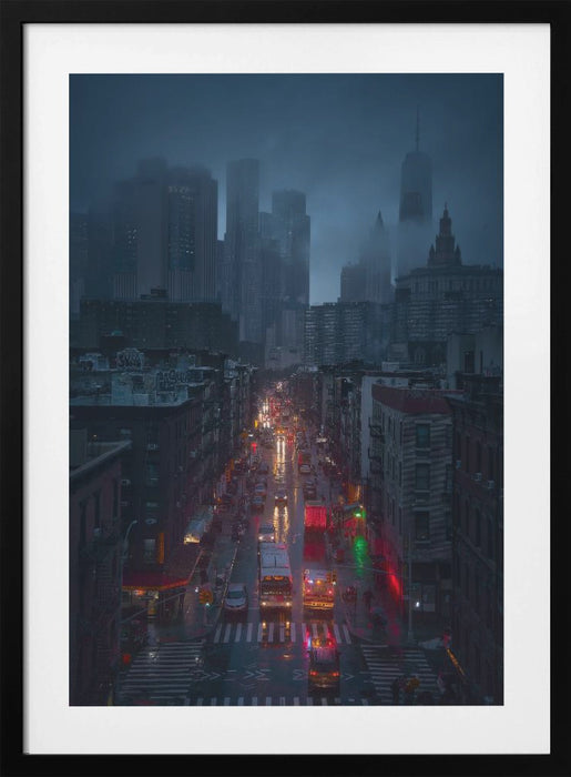 Raining China Town Framed Art Wall Decor