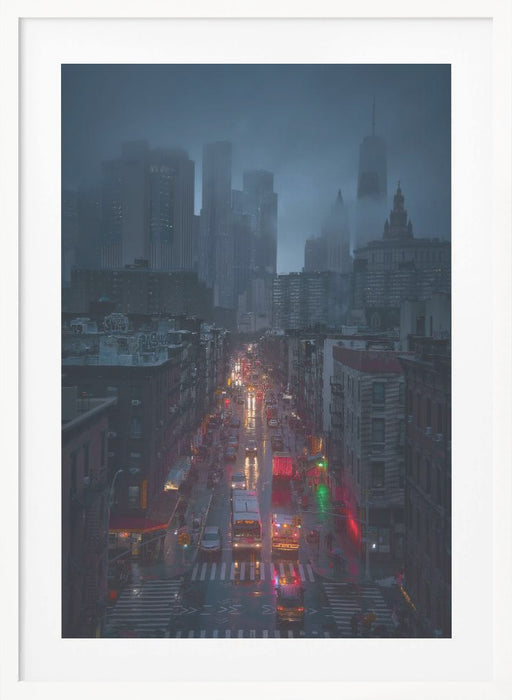 Raining China Town Framed Art Wall Decor