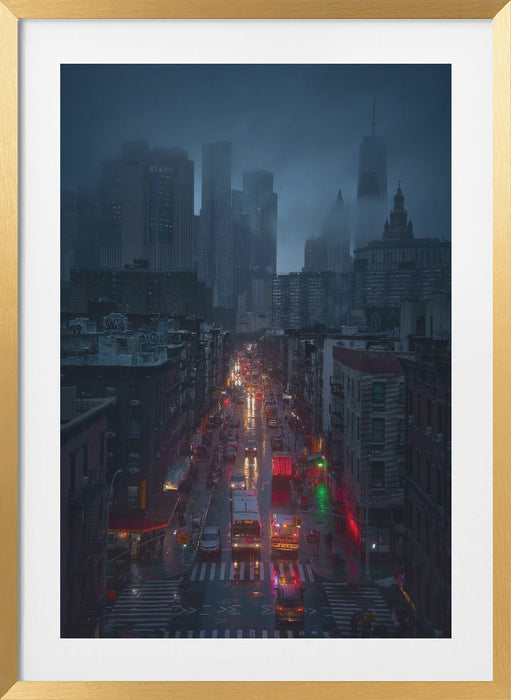 Raining China Town Framed Art Wall Decor