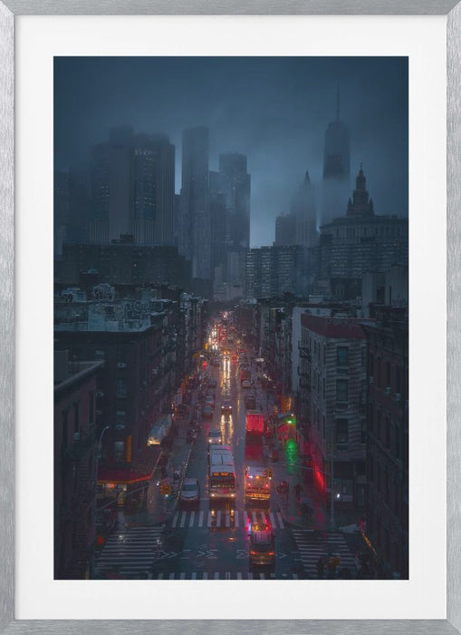 Raining China Town Framed Art Wall Decor