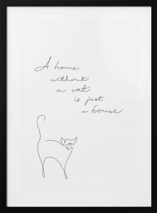 Without a cat Framed Art Modern Wall Decor