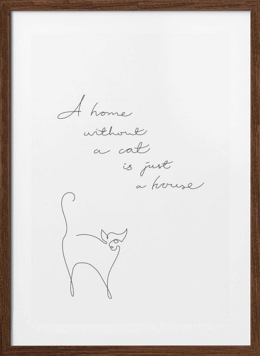 Without a cat Framed Art Modern Wall Decor