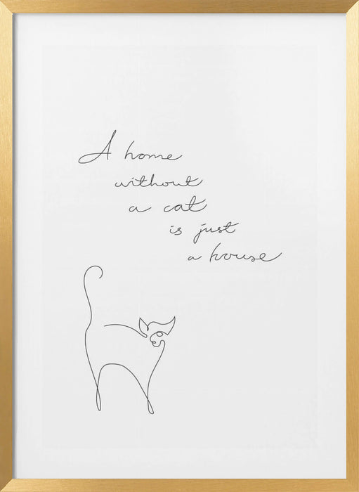 Without a cat Framed Art Modern Wall Decor