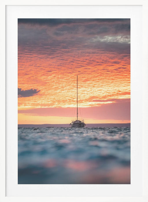 Sailboat Framed Art Modern Wall Decor