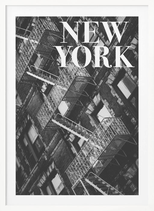 NYC Fire Escapes Framed Art Modern Wall Decor