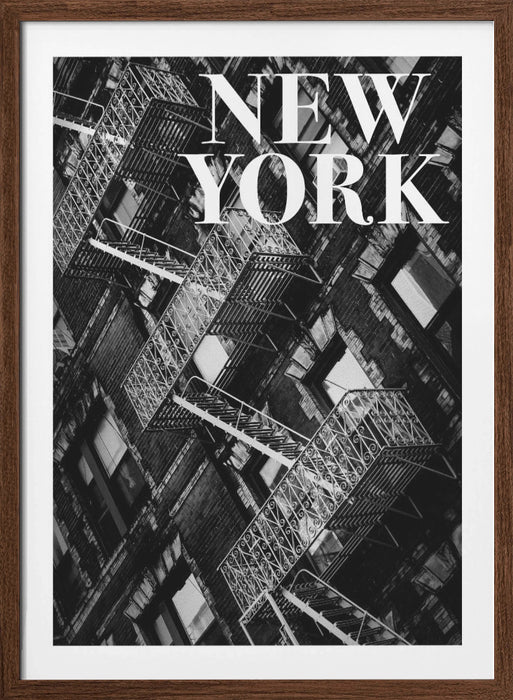 NYC Fire Escapes Framed Art Modern Wall Decor