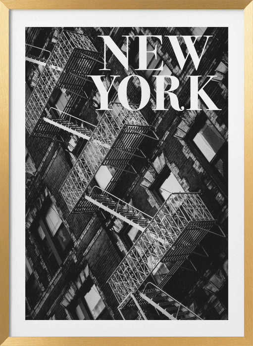 NYC Fire Escapes Framed Art Modern Wall Decor