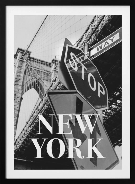 NYC Brooklyn Bridge Framed Art Modern Wall Decor