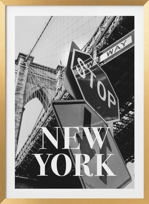 NYC Brooklyn Bridge Framed Art Modern Wall Decor