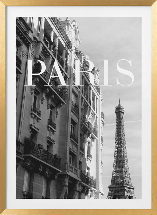 Paris Text 3 Framed Art Modern Wall Decor