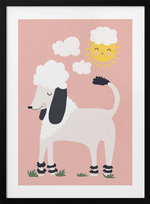 Happy Poodle Framed Art Modern Wall Decor