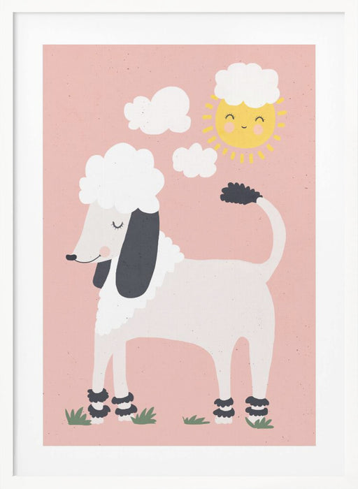 Happy Poodle Framed Art Modern Wall Decor