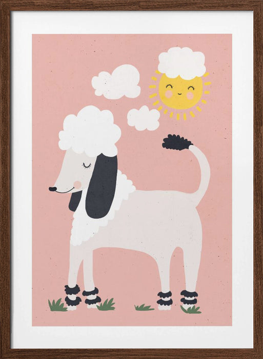 Happy Poodle Framed Art Modern Wall Decor