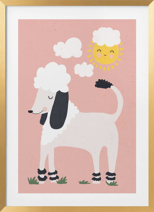 Happy Poodle Framed Art Modern Wall Decor