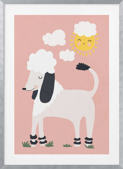 Happy Poodle Framed Art Modern Wall Decor