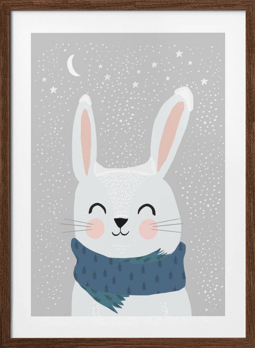 Snow Bunny Framed Art Modern Wall Decor