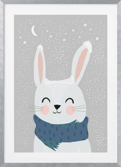 Snow Bunny Framed Art Modern Wall Decor