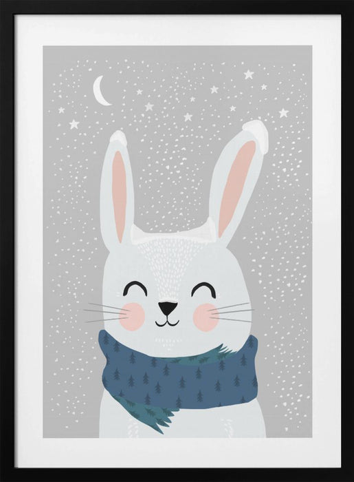 Snow Bunny Framed Art Modern Wall Decor