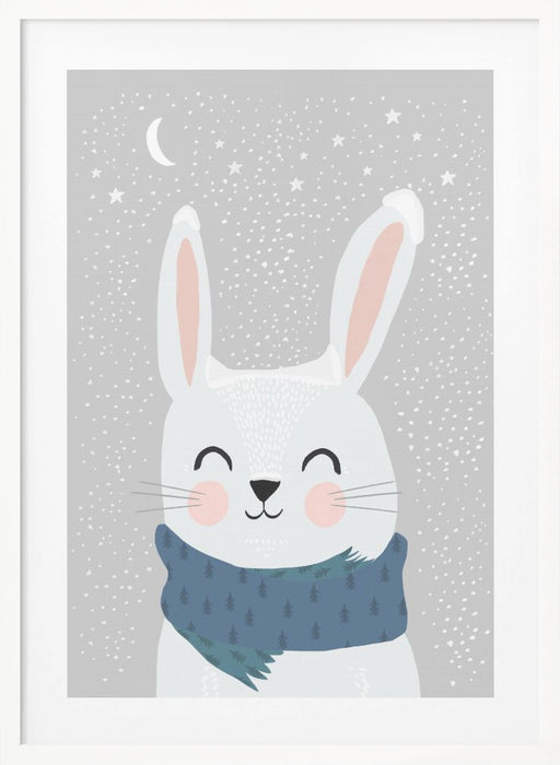 Snow Bunny Framed Art Modern Wall Decor