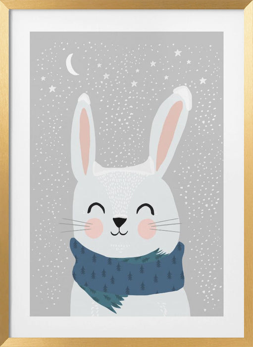 Snow Bunny Framed Art Modern Wall Decor