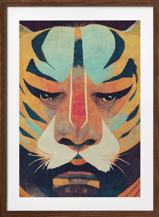 Strong Tiger Framed Art Modern Wall Decor