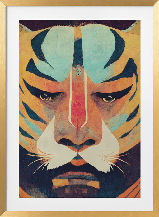 Strong Tiger Framed Art Modern Wall Decor