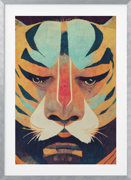 Strong Tiger Framed Art Modern Wall Decor