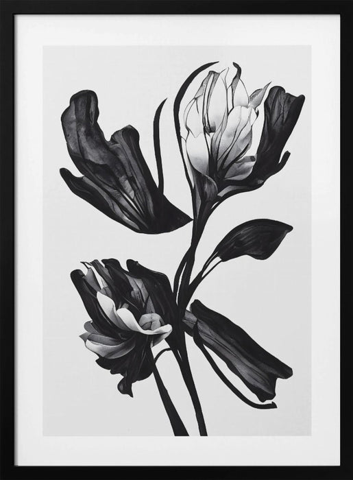 Black Flower Framed Art Modern Wall Decor