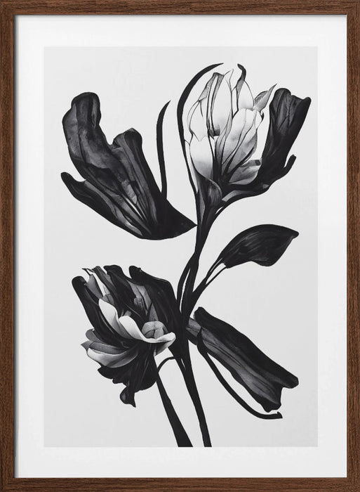 Black Flower Framed Art Modern Wall Decor