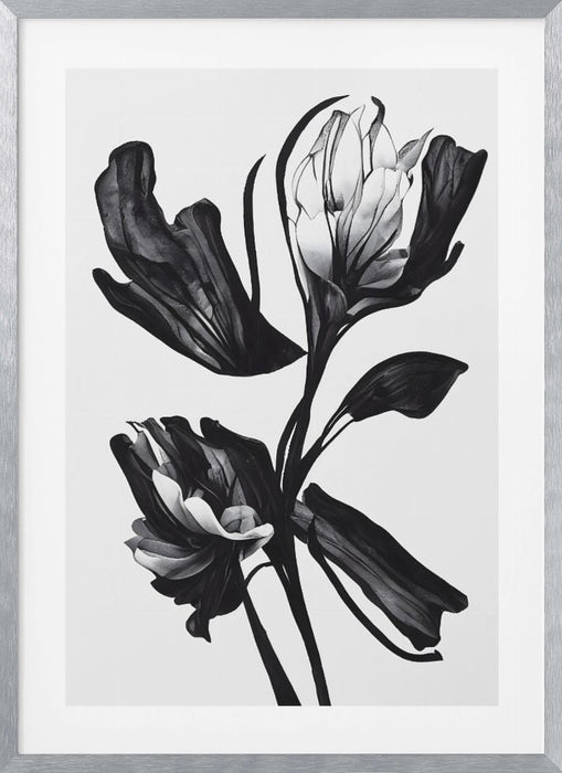 Black Flower Framed Art Modern Wall Decor