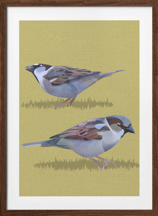 Sparrows Framed Art Wall Decor