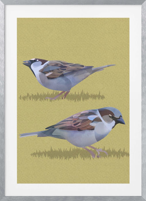 Sparrows Framed Art Wall Decor