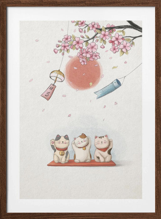 Lucky Cat Framed Art Modern Wall Decor