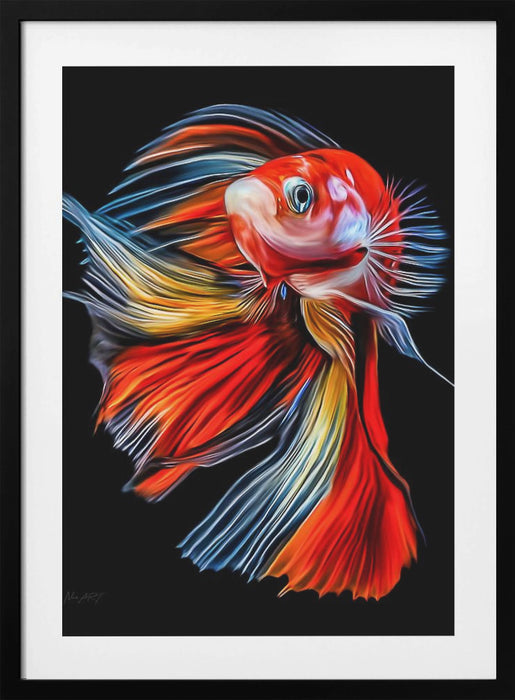 Colorful Fish Framed Art Wall Decor