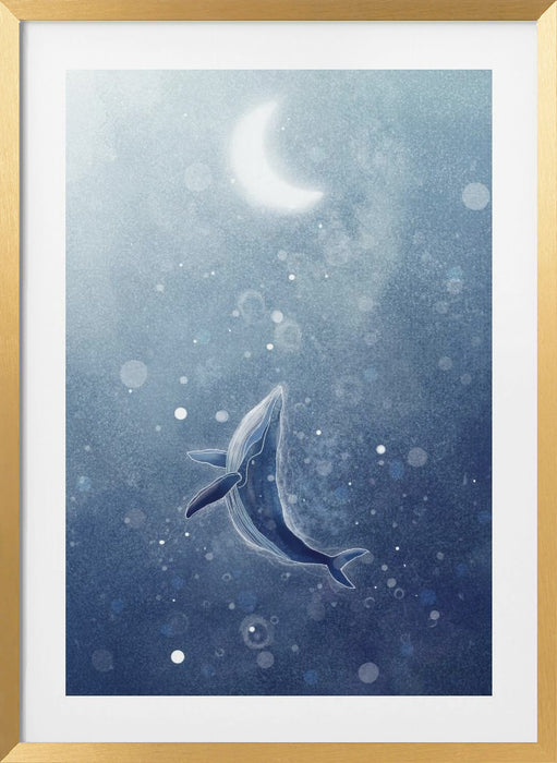 Galaxy Whale Framed Art Modern Wall Decor