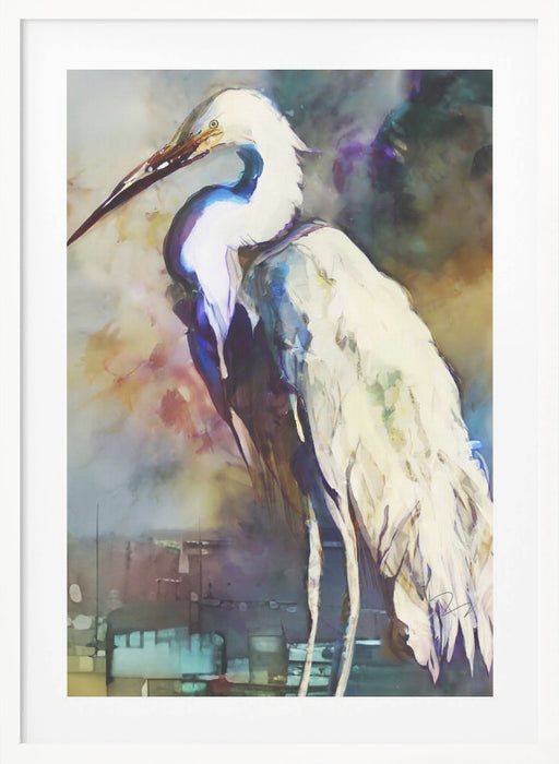 Egret After the Storm Framed Art Wall Decor