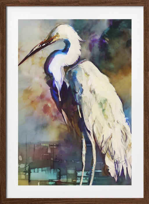 Egret After the Storm Framed Art Wall Decor