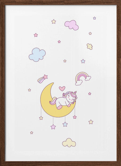 Little Unicorn Framed Art Modern Wall Decor