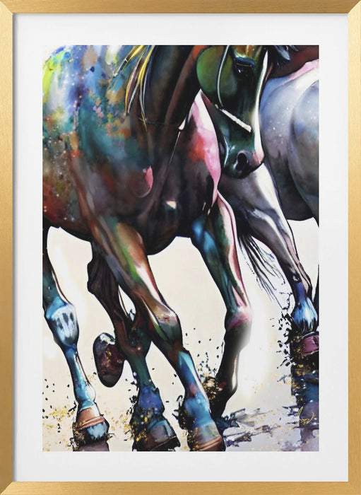 Galloping Framed Art Modern Wall Decor