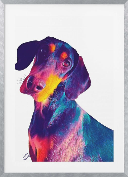 Finn Dog Framed Art Modern Wall Decor