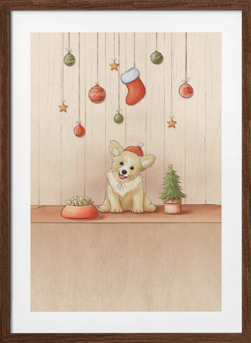 Cute Dog Framed Art Modern Wall Decor