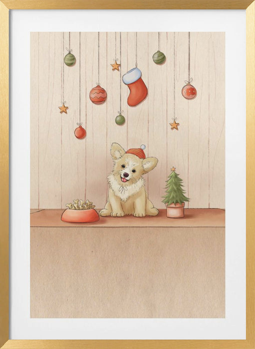 Cute Dog Framed Art Modern Wall Decor