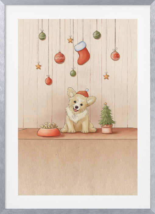 Cute Dog Framed Art Modern Wall Decor