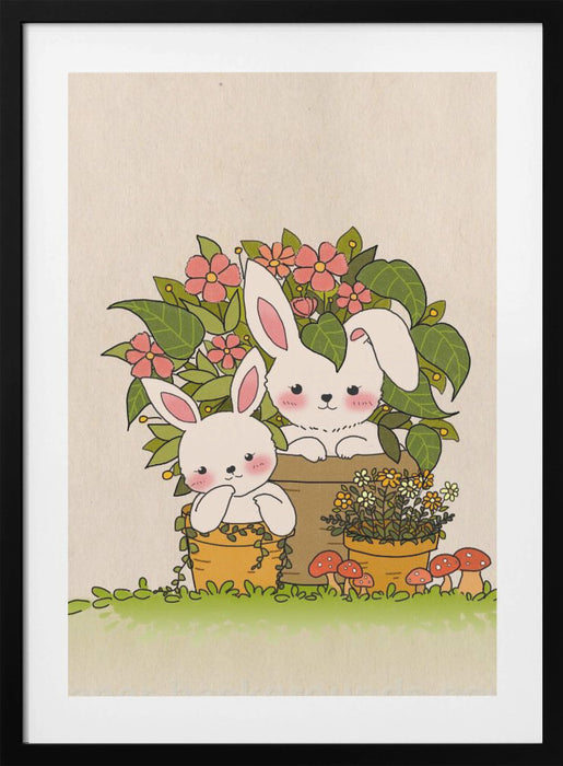 Couple Bunny Framed Art Wall Decor