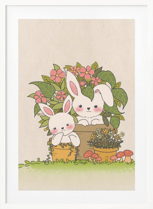 Couple Bunny Framed Art Wall Decor