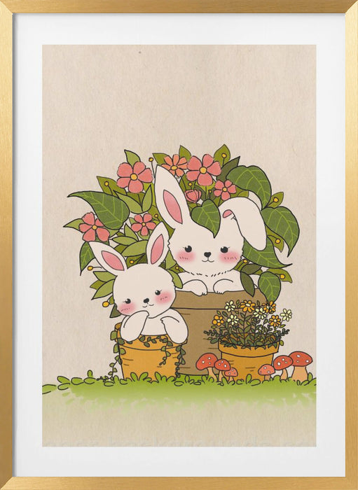 Couple Bunny Framed Art Wall Decor