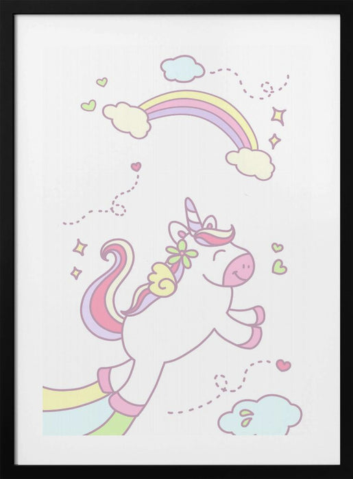 Unicorn and Baby girl Framed Art Wall Decor